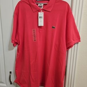 Lacoste Men’s Coral Pink Piqué Polo with Crocodile Logo